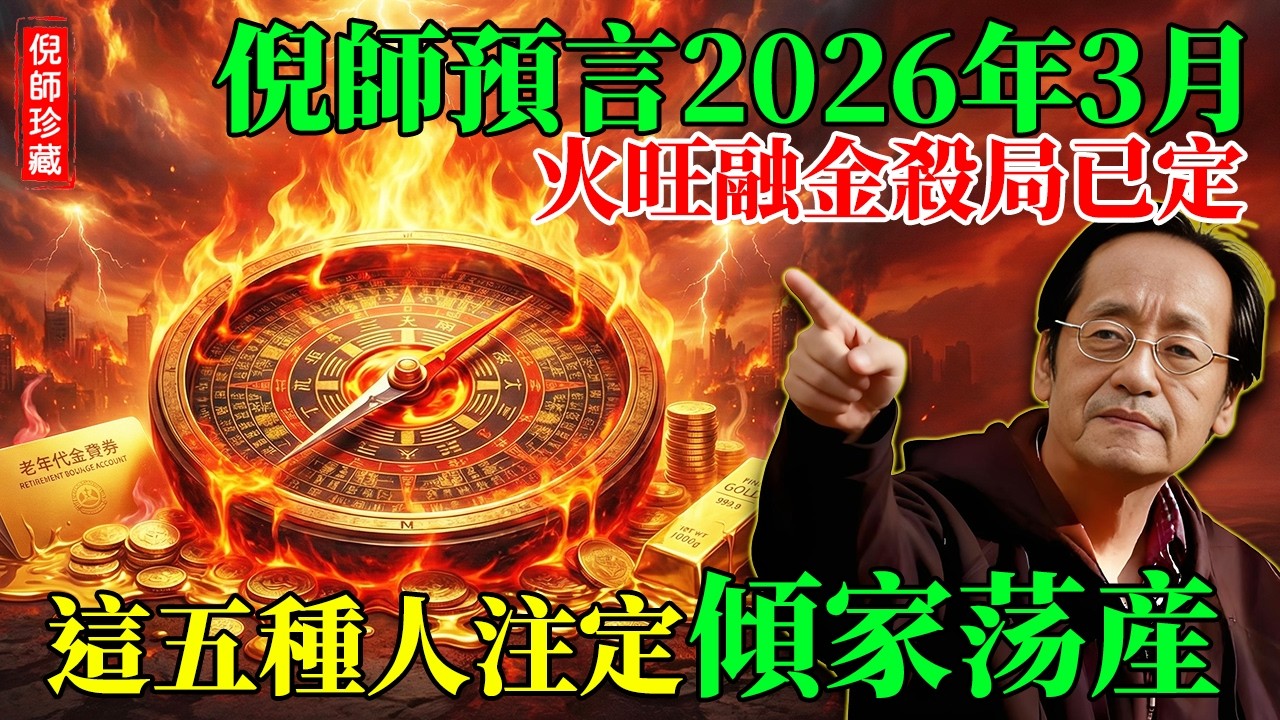 倪海廈：2026年3月，你的錢財將被「烈火」燒光？倪師預言：「火旺融金」殺局已定，這5類人註定傾家蕩產！#倪海廈 #風水招財 #2026預言 #丙午年 #火旺融金 #火燒天門 #易經算命 #保命錦囊