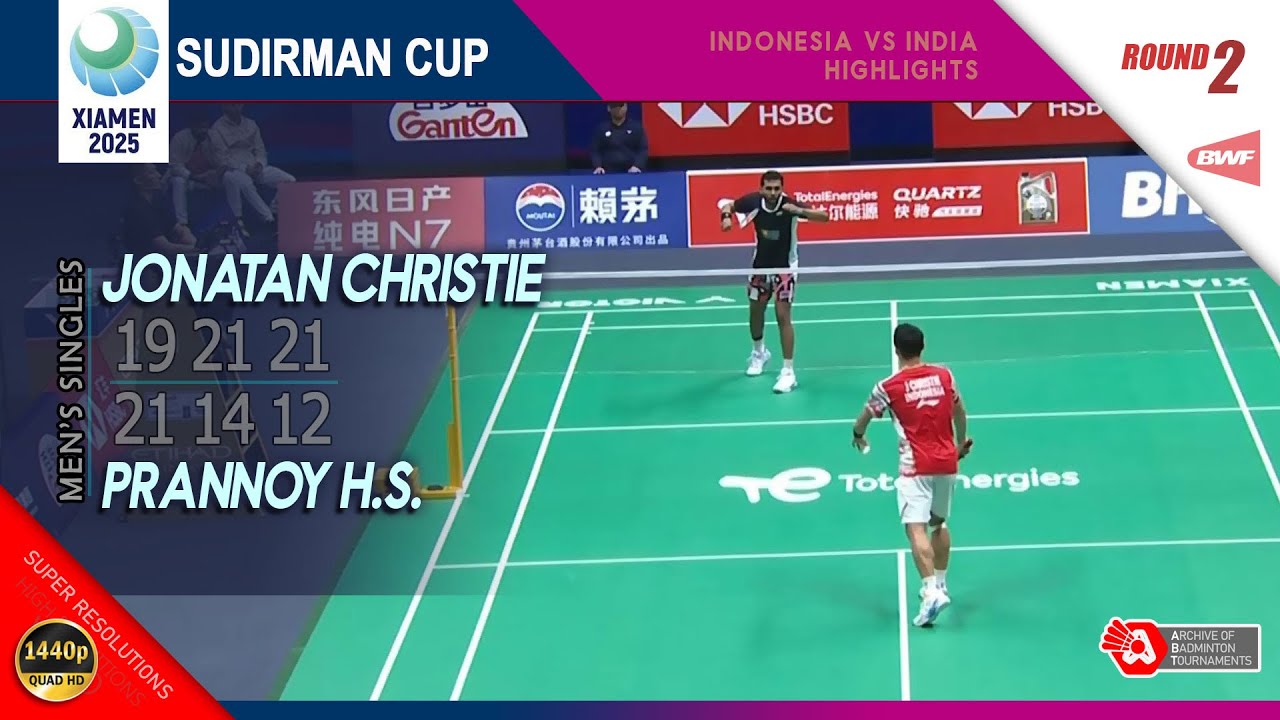 Jonatan Christie (INA) vs Prannoy H.S. (IND) | Sudirman Cup 2025 | R2 MS Highlights