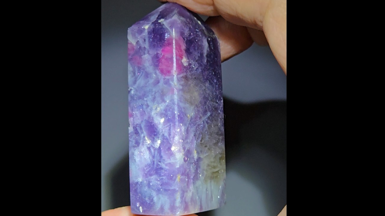 Unicorn stone with pink tourmaline, sparkly mica - UNC9