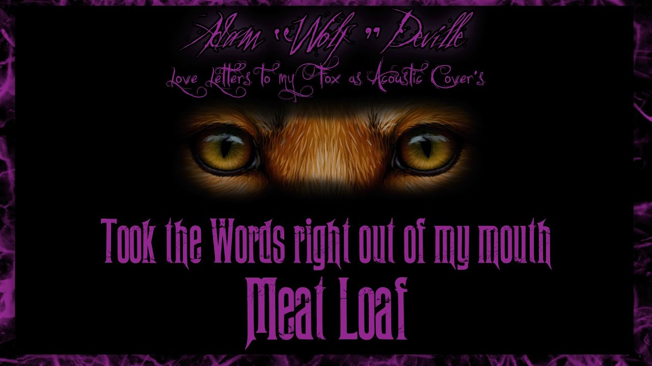 Took the Words Right out of my Mouth - Meat Loaf - Acoustic Cover - Adam "Wolf" Deville - For my Fox