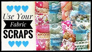 Recycle Fabric Scraps - Snippet Roll - Junk Journal