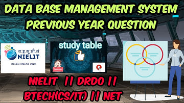NIELIT DBMS PREVIOUS YEAR SOLVED QUESTIONS|NIC 2018 PYQ|DBMS|GATE|NIC SCIENTIST B by study table
