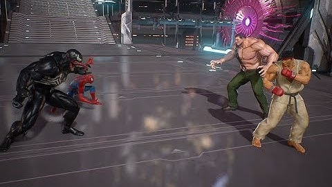 Venom & Spiderman vs Ryu & Haggar - MARVEL VS CAPCOM INFINITE