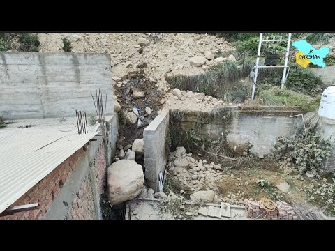 Doda: Massive landslide near Bharat Road police post in Doda leaves a house narrowly safe.