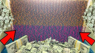 WORLD’S “BIGGEST” POKER CHIP WALL CRASHES DOWN! HIGH LIMIT COIN PUSHER MEGA MONEY CASINO JACKPOT!