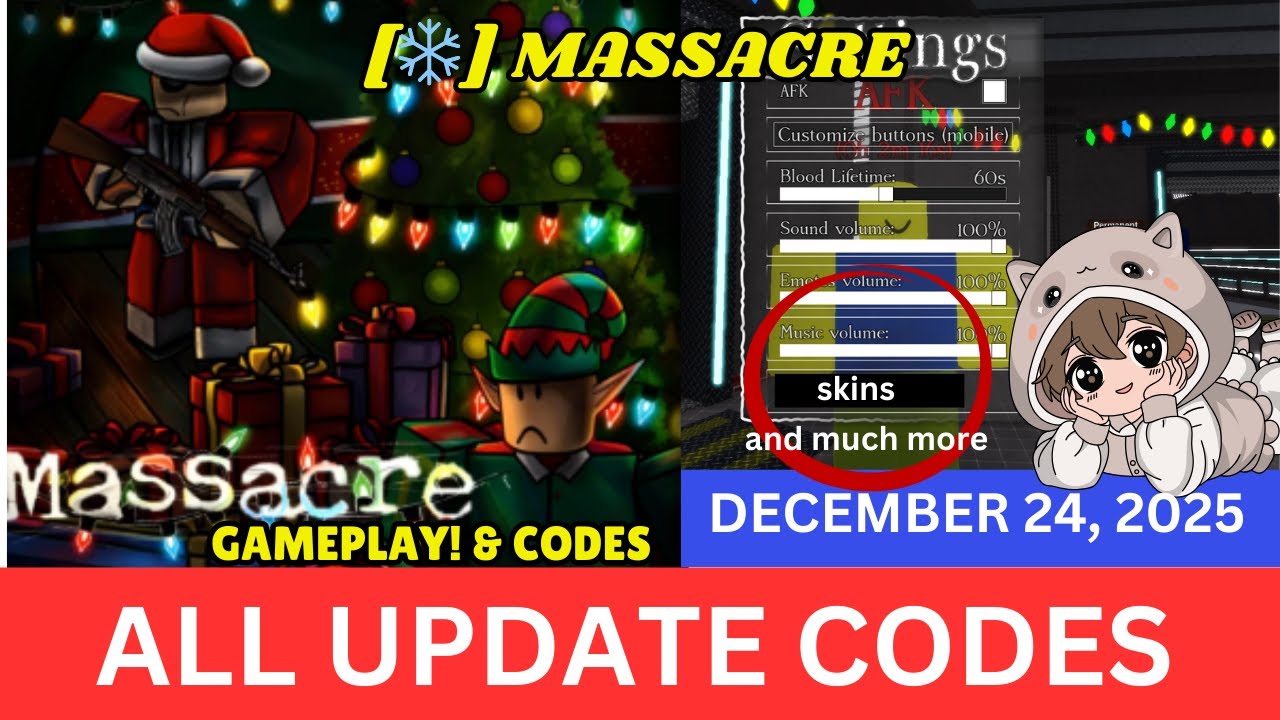NEW UPDATE CODES Massacre ROBLOX, December 24, 2025 - YouTube