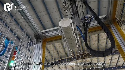 The mechanical arm stacking and packaging system of BST‘s fully automatic high-speed cup lid machine