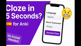 Instant Spanish Cloze Sentences for Anki ► How to Use AnkiMaker.xyz on Your Phone