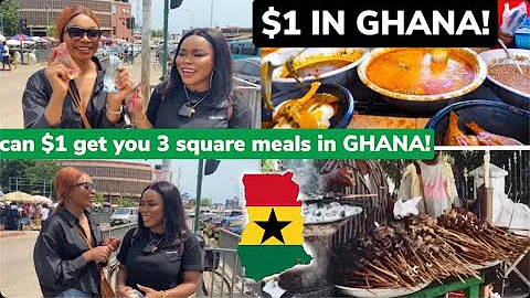 What $1 {GHC7} Can Get You in Ghanaian street food | Exciting $1 FOR 24HRS Challenge | ACCRA GHANA