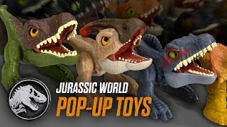 Jurassic World Dominion Uncaged Wild Pop Ups Action Figure Dinosaurus Mainan Anak Original Mattel