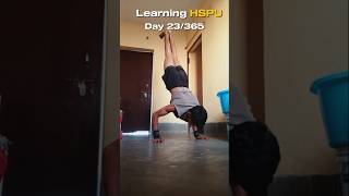 Day 23/365 HSPU Challenge #calisthenics #viralvideo #yt  #viral #hspu #handstand #workout #challenge
