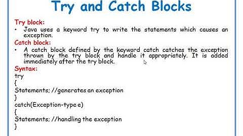 Try and Catch Blocks in JAVA||JAVA in Telugu Lecture-56