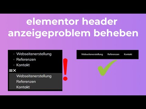 Elementor Header Anzeigeproblem