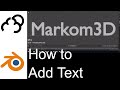 Blender 28  adding text  tutorial beginners