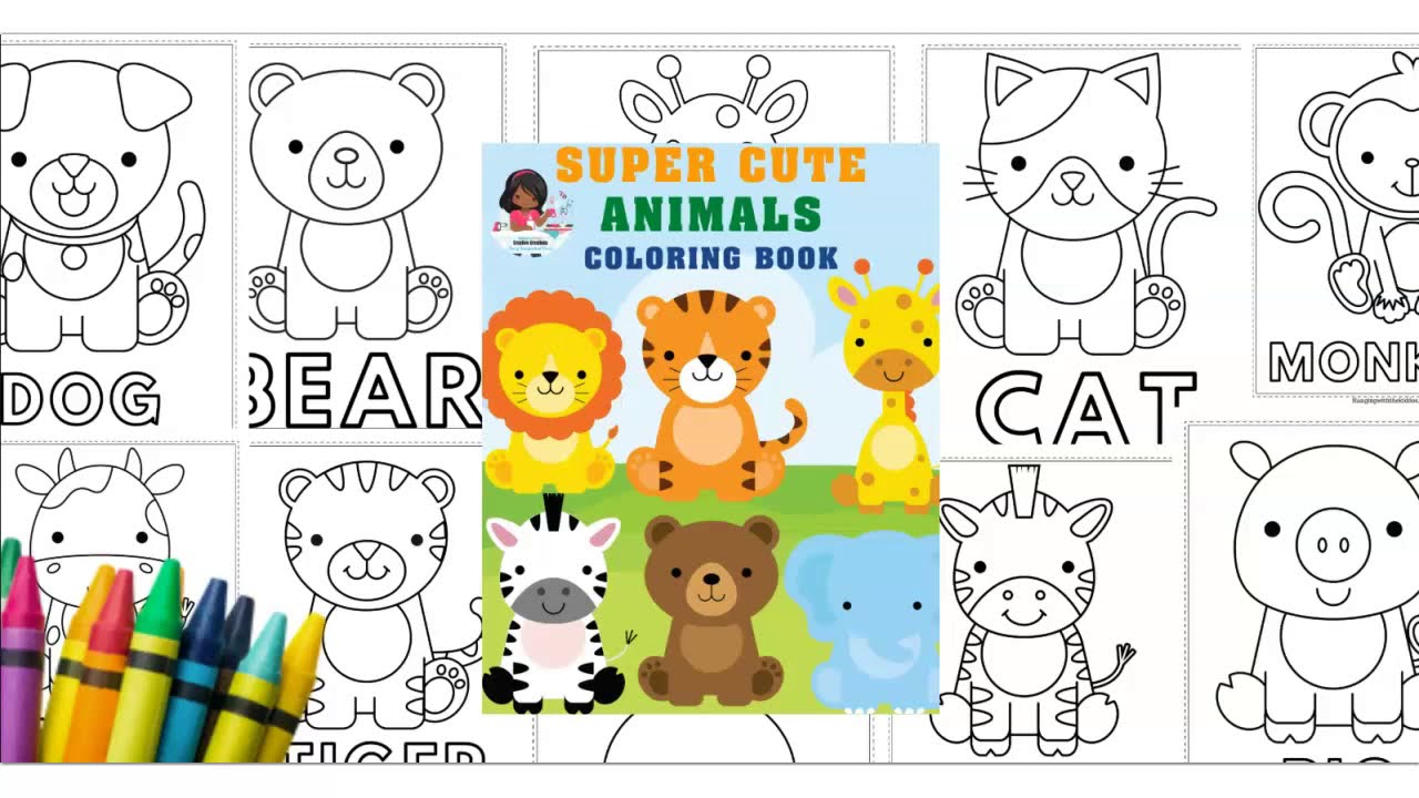 Cute Animals Giant Coloring Book for Kids: Super Cute Animals