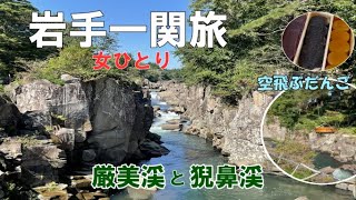 【岩手一関旅】女ひとり厳美渓と猊鼻渓観光見て食べて体験して温泉宿へ空飛ぶ団子/舟下り/1泊2日①【Genbikei and Geibikei】