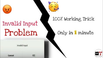 How to resolve Invalid Input Problem on Phone|| Invalid input Problem Solved || Tutorials
