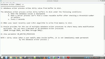 oracle 11g oracle DB writer process DBWR