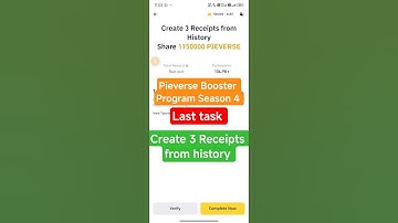 Create 3 Receipts from history || pieverse Booster Program Season 4 #binancealpha #binancebooster