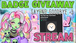 GIVING MY BADGE AWAY AGAIN! Royale High Roblox Stream PART 2
