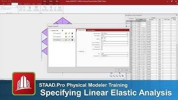 Specifying Linear Elastic Analysis Commands in the STAAD.Pro Physical Modeler