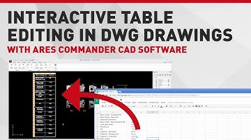 Interactive Table Editing in DWG Drawings With ARES Commander CAD Software