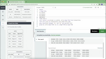 Hackerrank SQL Advance Certification - Crypto Market Algorithms Report Solution