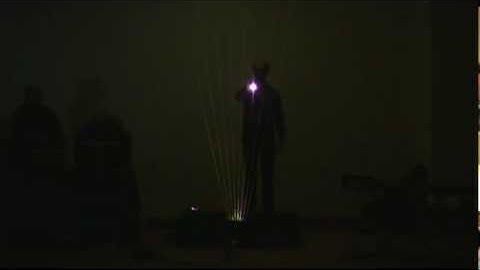 Our Free ILDA color Laser Harp controller hand height sensing demo at Troyes