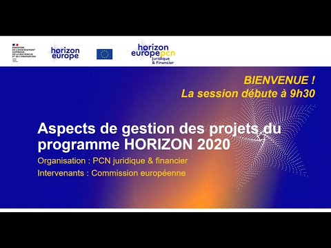 Webinaire aspects financiers Horizon 2020 - 16/11/2021