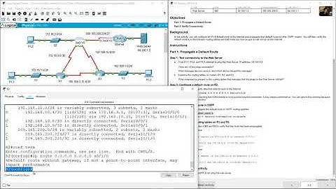 2.5.3 Packet Tracer - Propagate a Default Route in OSPFv2