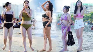 1000 Beautiful Vietnamese Women Relaxing On The Beach  Vietnam Beach Scenes Part 52