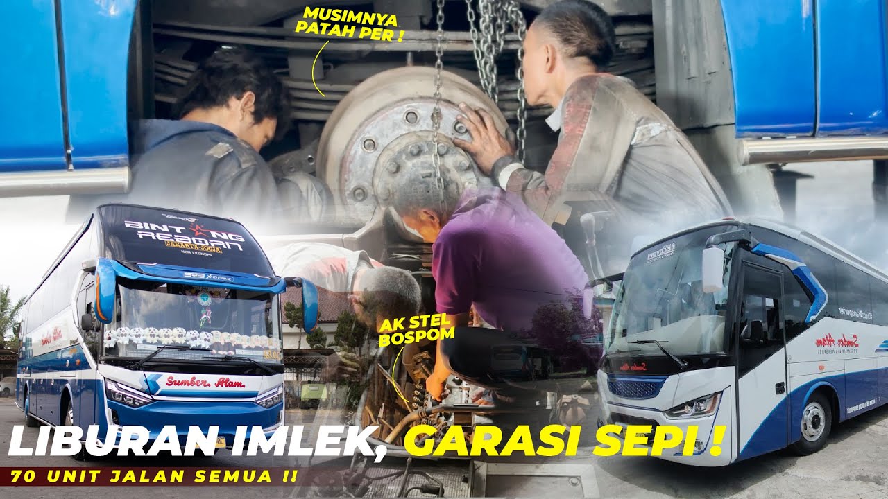 SITUASI GARASI KUTOARJO SAAT BUS JALAN SEMUA !! SATU GARASI NGANGGUR SEMUA ??