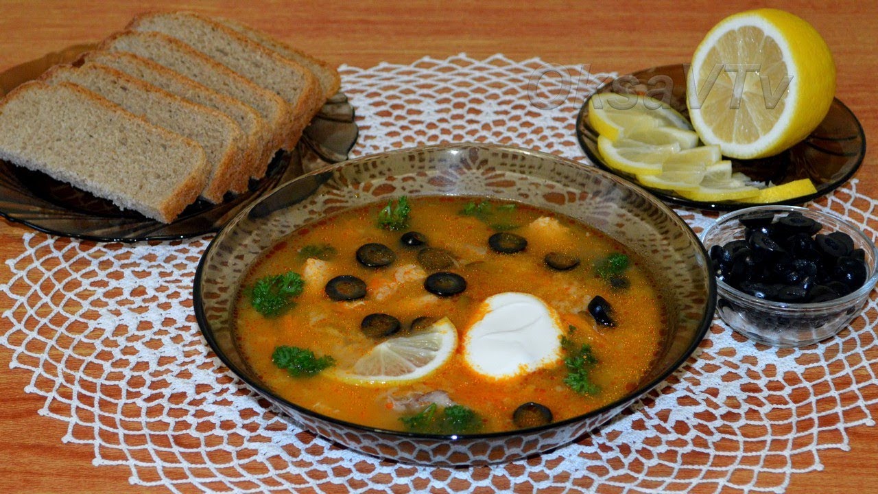 Солянка с красной рыбой. Solyanka with red fish.