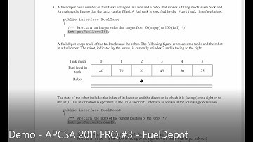 JAVA - Lesson #146 - APCSA - 2011 Free Response Question #3 - FuelDepot