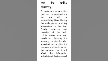 How to write a summary #write #summary
