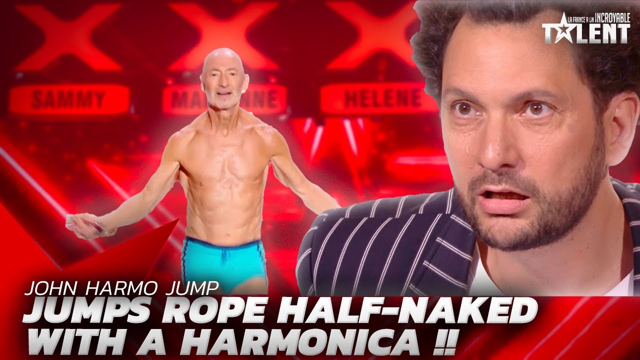 A contestant jumps rope while playing the harmonica, the judges are confused with his talent!