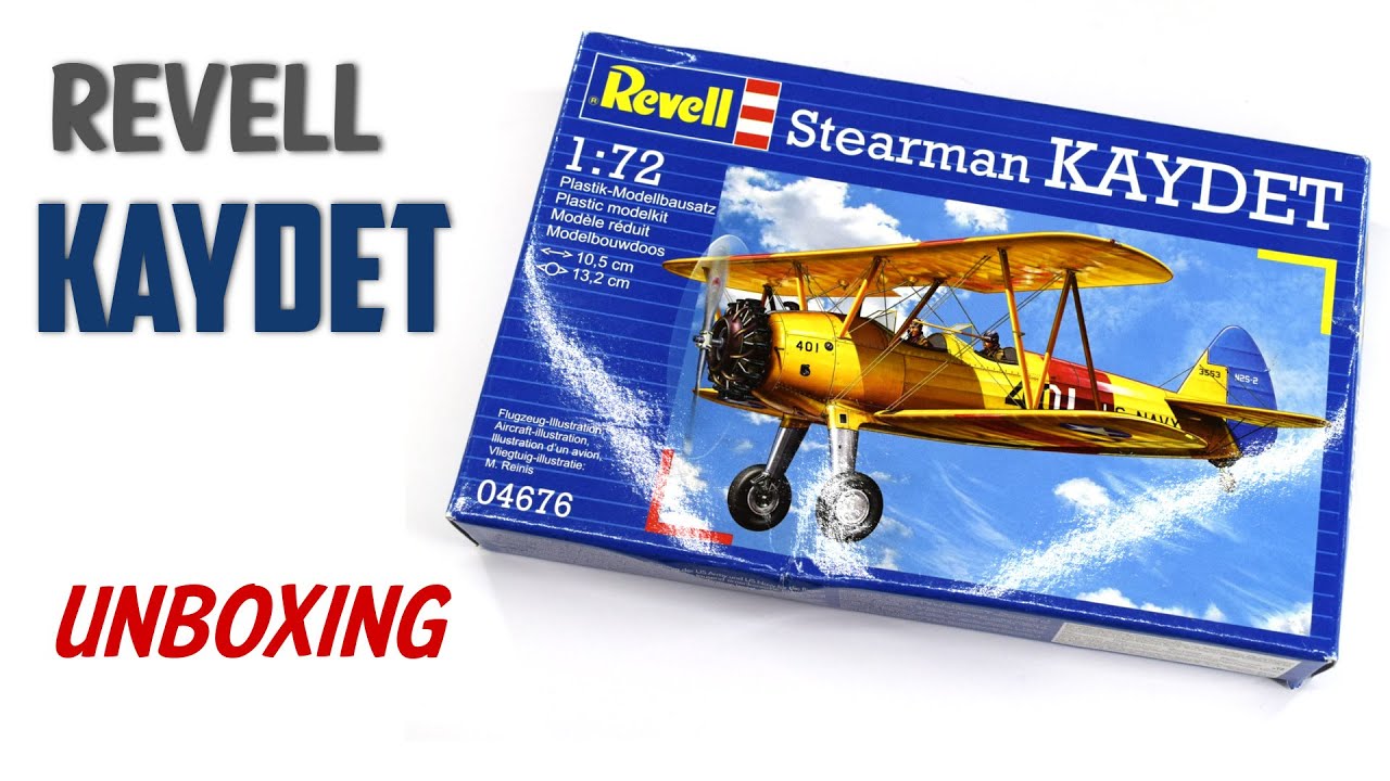 Revell Stearman Kaydet - 1/72 Scale Plastic Model Kit - Unboxing