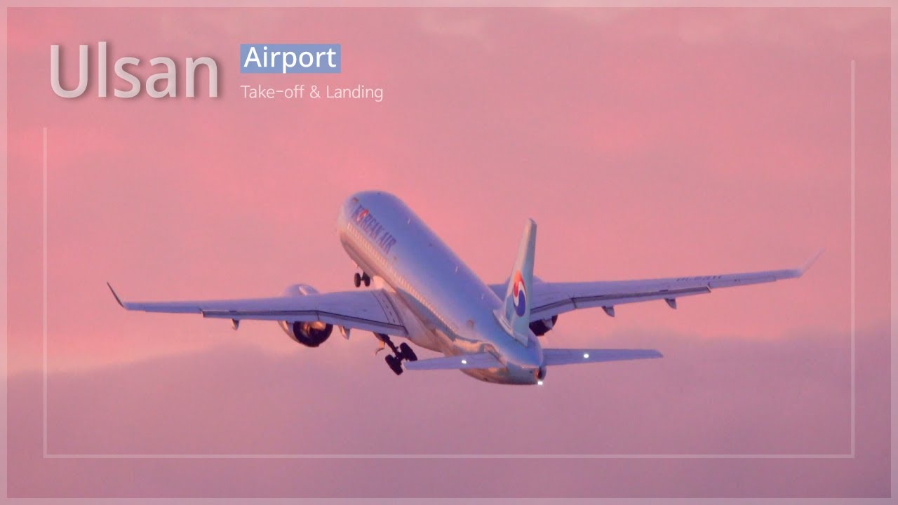 [Корея] Взлет и посадка в аэропорту Ульсана, любуясь красивым закатом (RWY36)