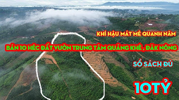 Bán 10 HÉC Đất Vườn Trung Tâm Quảng Khê,Đăk Nông,gần Hồ Tà Đùng,Khí Hậu Mát Mẻ,Giá 10 TỶ