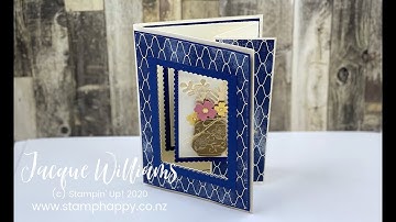 Only One Die Needed for this Fun Boho Indigo Fun Fold Double Opening Pull Out Card!