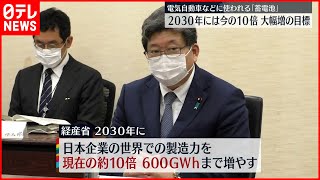 【蓄電池】2030年  世界で今の10倍生産目指す