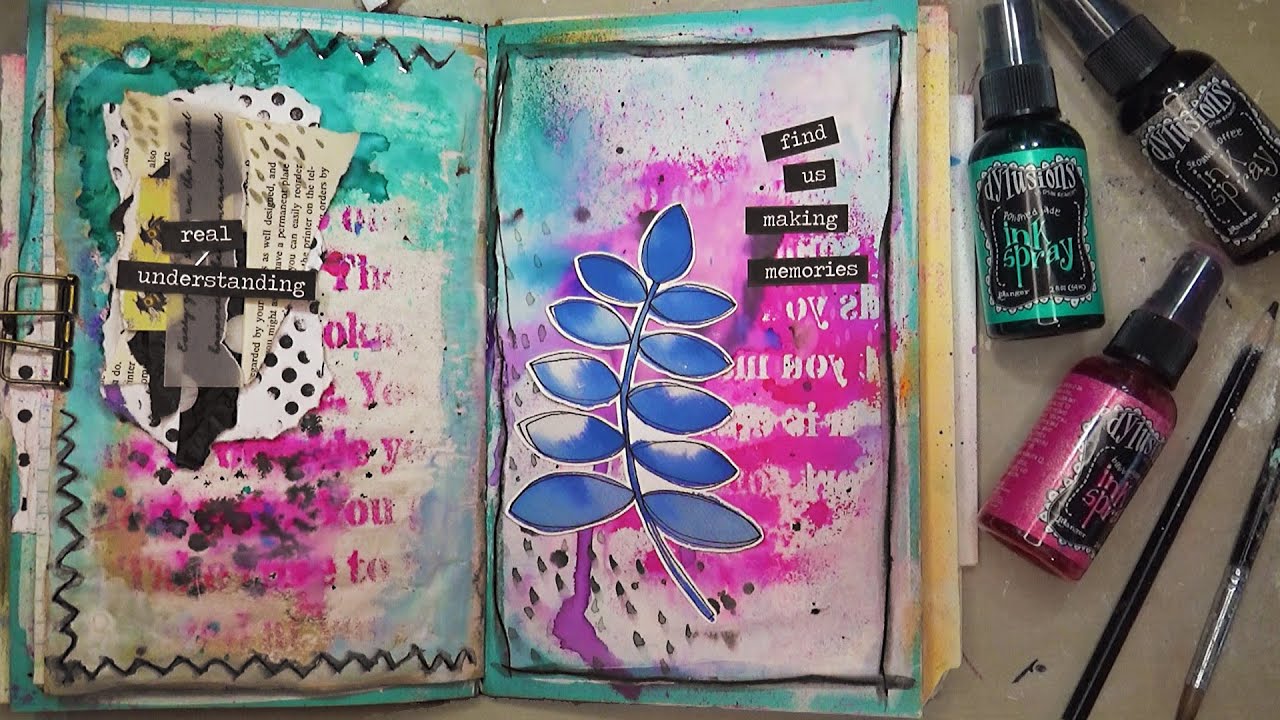 Art journal page using the new dylusions paint. They are a…