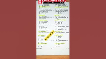 B.A, B Sc, B Com 3rd Semester Co-Curricular Human Values And Environmental Studies #bca #ba #bsc