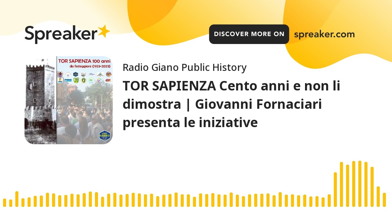 TOR SAPIENZA Cento anni e non li dimostra | Giovanni Fornaciari presenta le iniziative