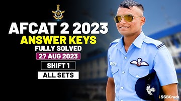 AFCAT 2 2023 Answer Keys Fully Solved | 27 August 2023 - Shift 1 [All Sets]