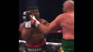Rigged Boxing Tyson Fury Caught Francis Ngannou With An Elbow Fight Night In Saudi Arabia