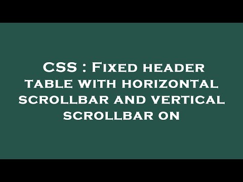 CSS : Fixed