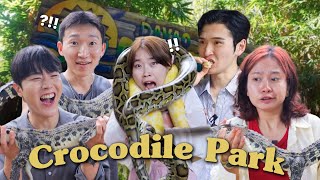 Koreans Try Crocodile Meat, Icecream🍨 at Crocodile Park in Davao! 🐊