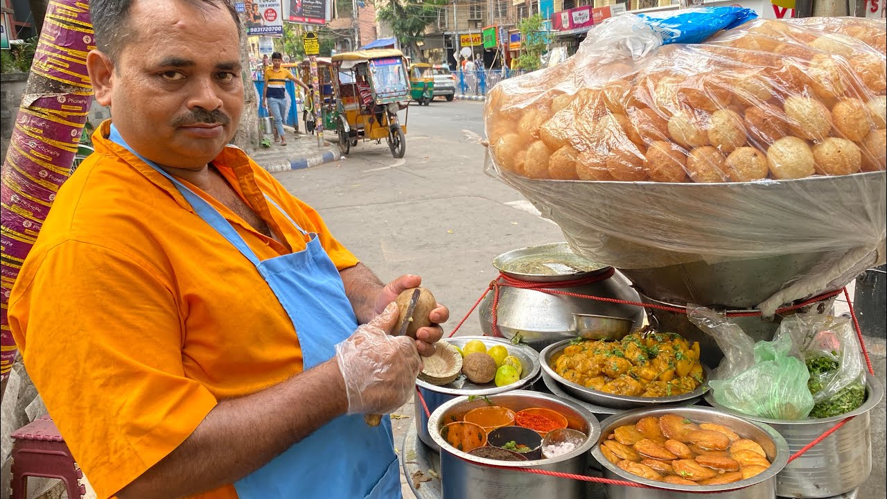 Kolkata famous fuchka & papri chat, Dahi fuchka only ₹30 (Pani puri) Kolkata street food 