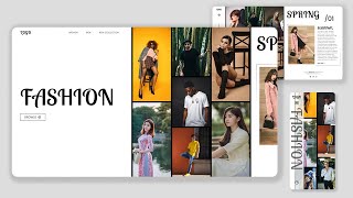 Fashion Website: Animated Grid Landing Page | HTML, CSS & JS! 👗✨